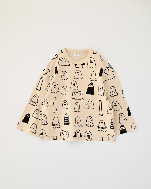 【ニコフラート】おばけ ロングTシャツ / アイボリー