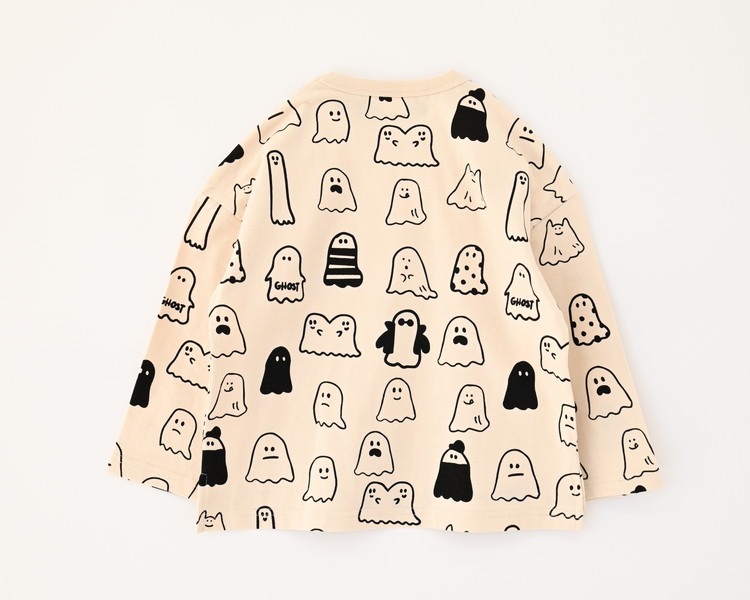 【ニコフラート】おばけ ロングTシャツ / アイボリー