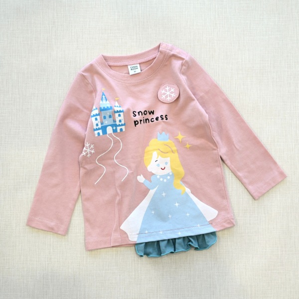 【25FW】雪のお姫様 ロングＴシャツ / ピンク