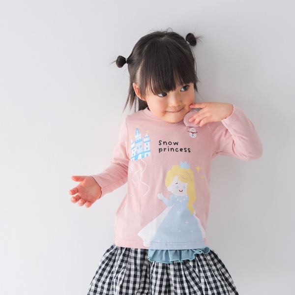 【25FW】雪のお姫様 ロングＴシャツ / ピンク
