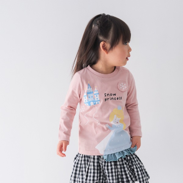 【25FW】雪のお姫様 ロングＴシャツ / ピンク