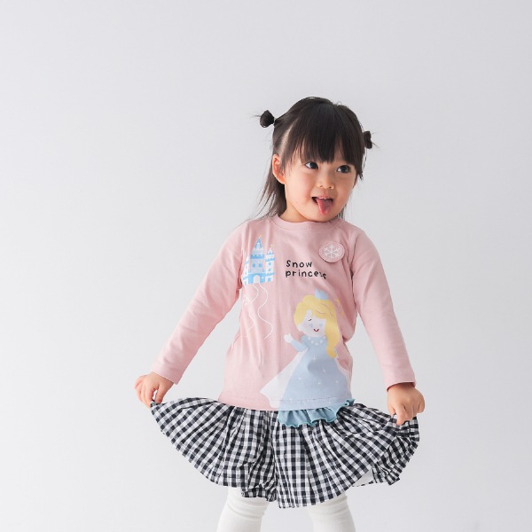 【25FW】雪のお姫様 ロングＴシャツ / ピンク