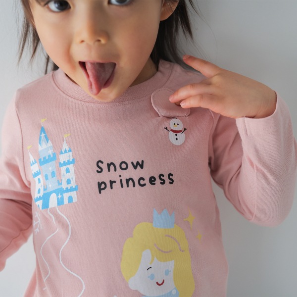 【25FW】雪のお姫様 ロングＴシャツ / ピンク