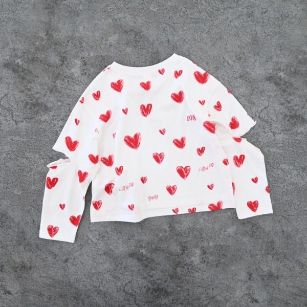 【25FW】ハート ロングＴシャツ / オフホワイト