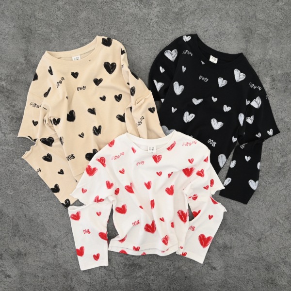 【25FW】ハート ロングＴシャツ / オフホワイト