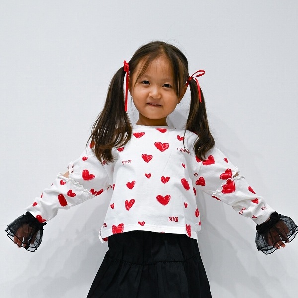 【25FW】ハート ロングＴシャツ / オフホワイト