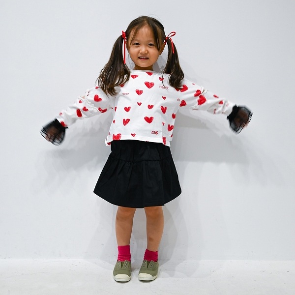 【25FW】ハート ロングＴシャツ / オフホワイト