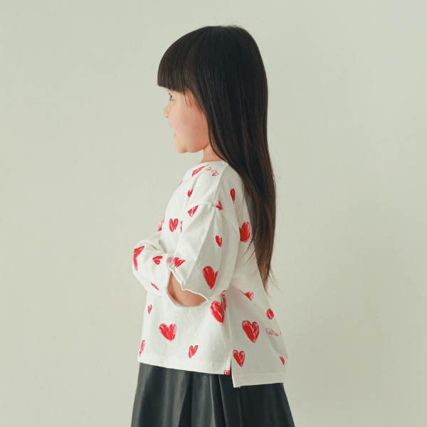 【25FW】ハート ロングＴシャツ / オフホワイト