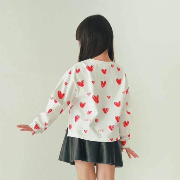 【25FW】ハート ロングＴシャツ / オフホワイト