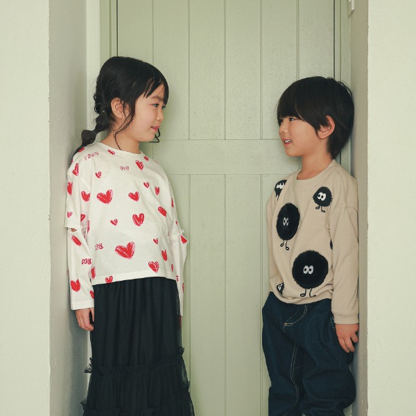 【25FW】ハート ロングＴシャツ / オフホワイト