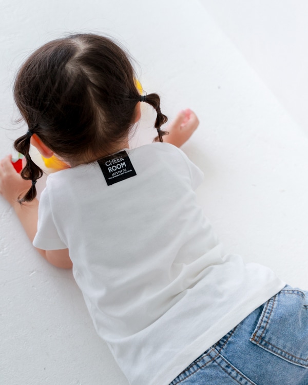 【チークルーム】ポテトスパンコール Tシャツ / オフホワイト