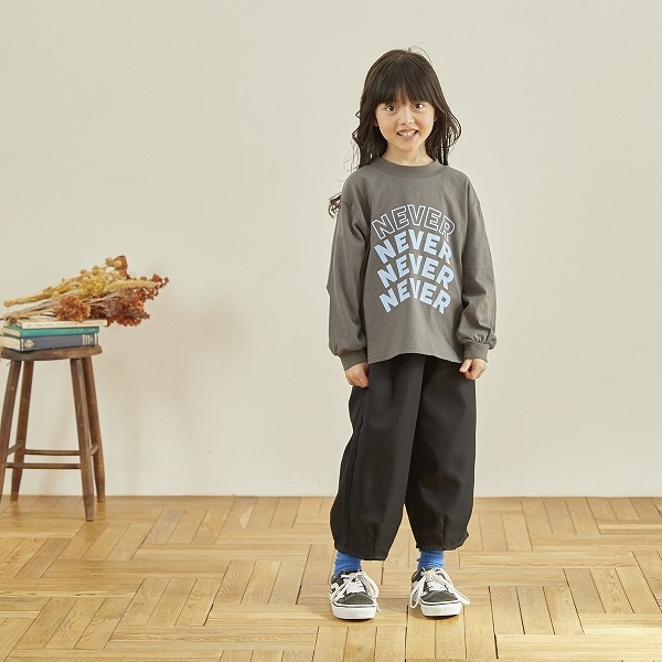 【25FW】NEVER L/S Tシャツ / チャコールグレー