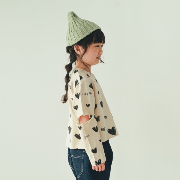 【25FW】ハート ロングＴシャツ / アイボリー
