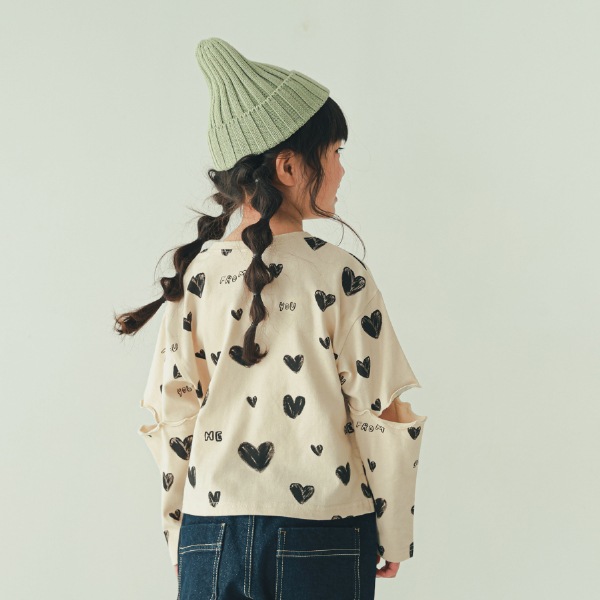 【25FW】ハート ロングＴシャツ / アイボリー