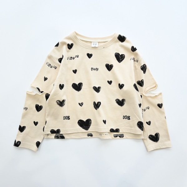 【25FW】ハート ロングＴシャツ / アイボリー