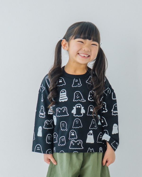 ニコフラート】おばけ ロングTシャツ / ブラック | 2026 Fall&Winter