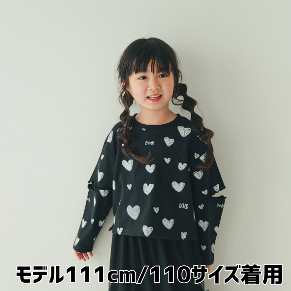 【25FW】ハート ロングＴシャツ / ブラック