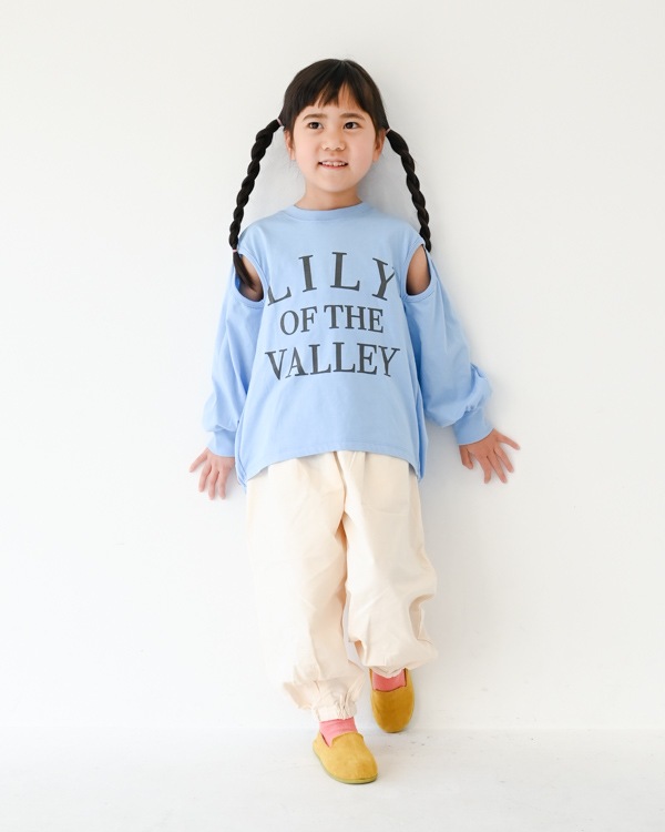 【エヌエイチティー】LILYスリットロングＴシャツ / サックス