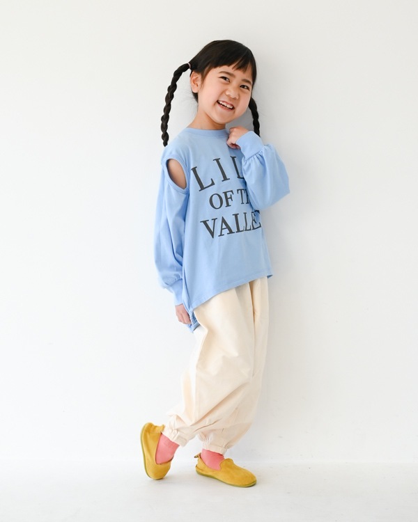 【エヌエイチティー】LILYスリットロングＴシャツ / サックス