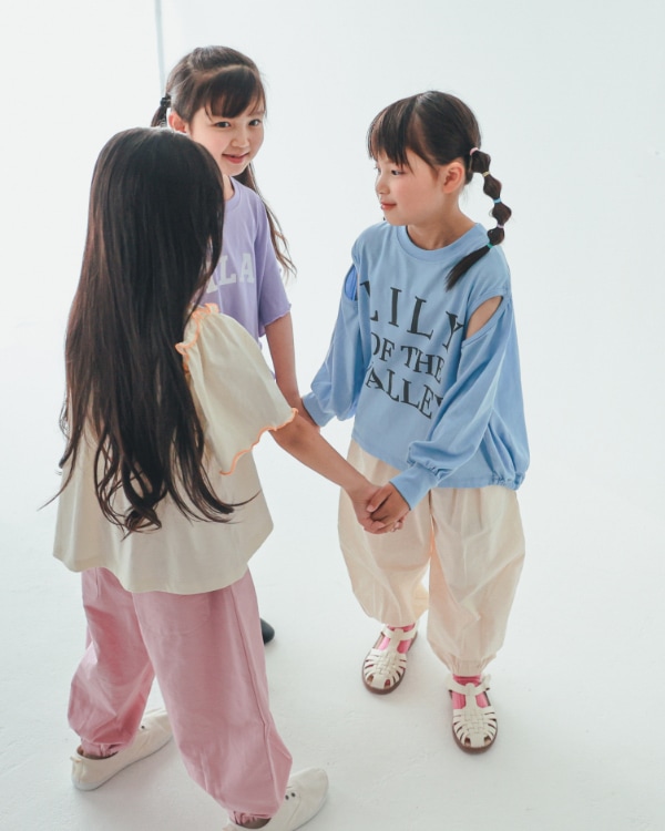 【26PS】LILYスリットロングＴシャツ / サックス