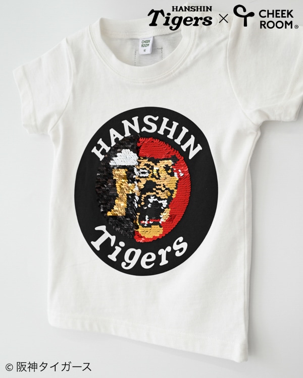 【チークルーム】阪神タイガース限定コラボ スパンコール Tシャツ / オフホワイト