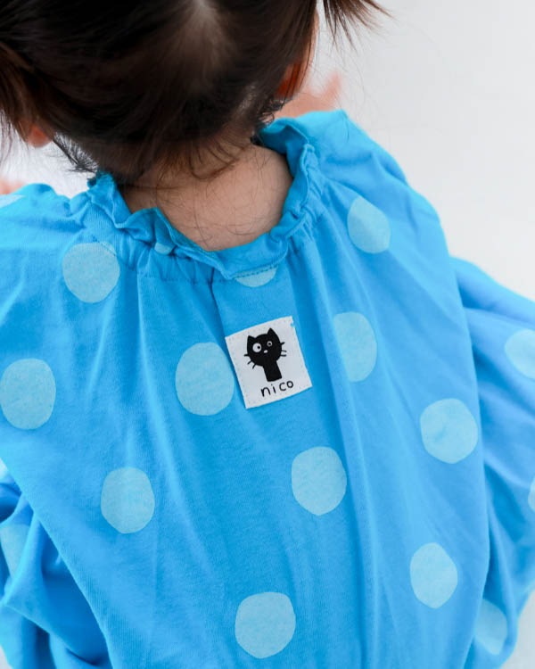 【26SS】ギャザー ロンパース / ブルー