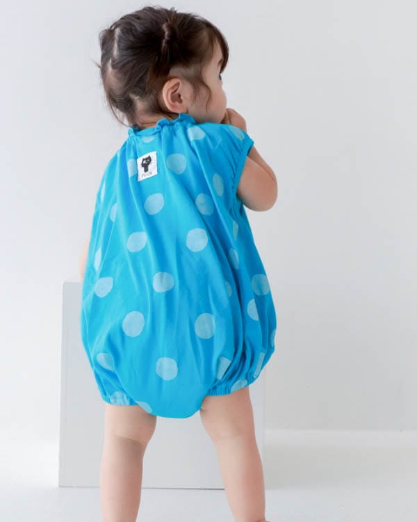 【26SS】ギャザー ロンパース / ブルー