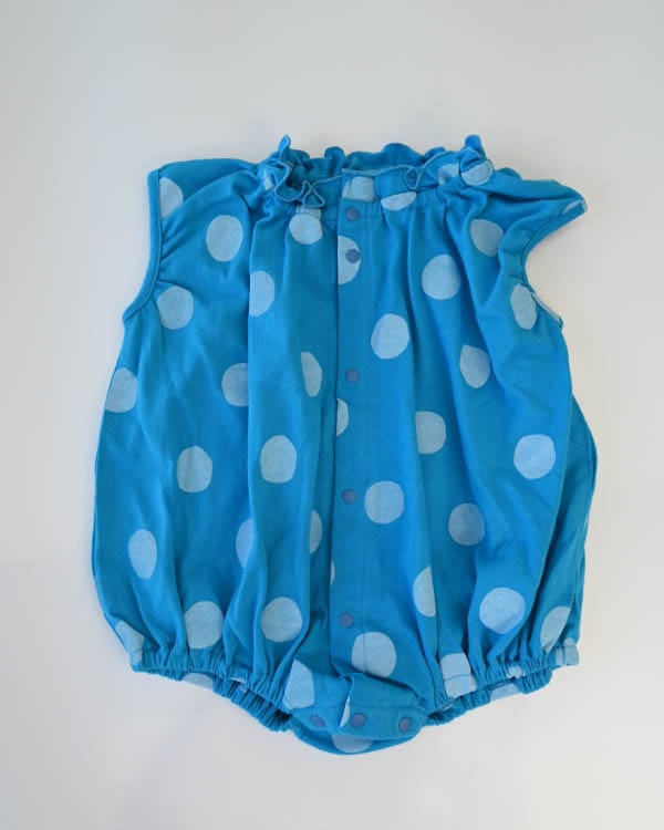 【26SS】ギャザー ロンパース / ブルー