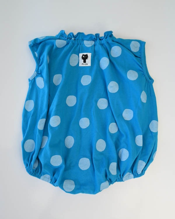 【26SS】ギャザー ロンパース / ブルー