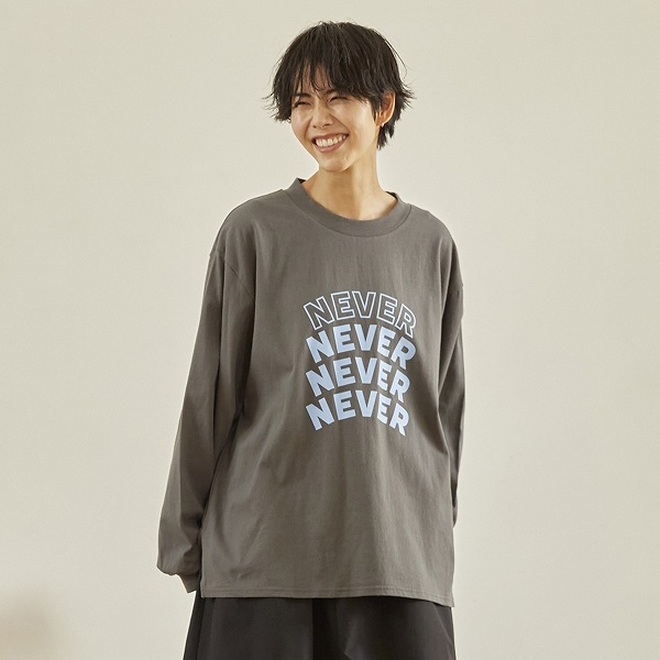【25FW】NEVER L/S Tシャツ / チャコールグレー