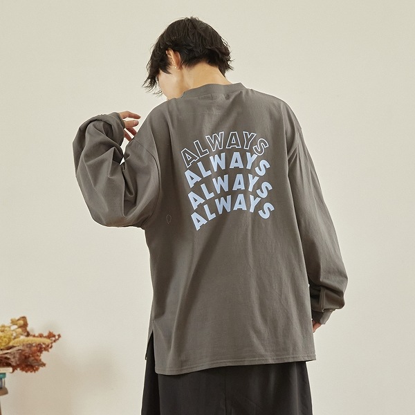 【25FW】NEVER L/S Tシャツ / チャコールグレー