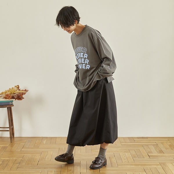 【25FW】NEVER L/S Tシャツ / チャコールグレー
