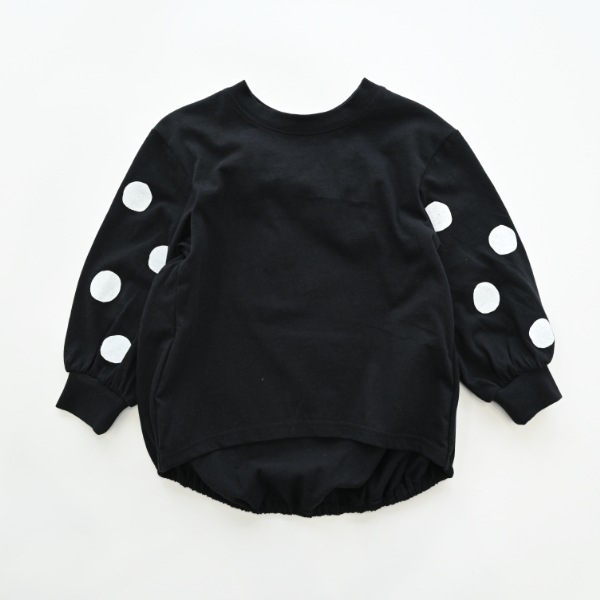 【25FW】袖バルーンドット ロングＴシャツ / ブラック