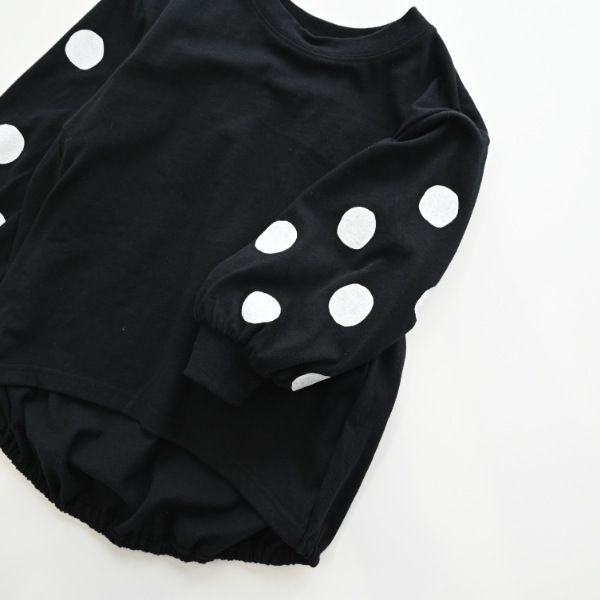 【25FW】袖バルーンドット ロングＴシャツ / ブラック