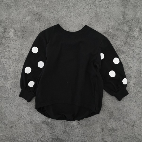 【25FW】袖バルーンドット ロングＴシャツ / ブラック