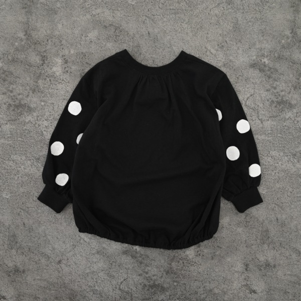 【25FW】袖バルーンドット ロングＴシャツ / ブラック