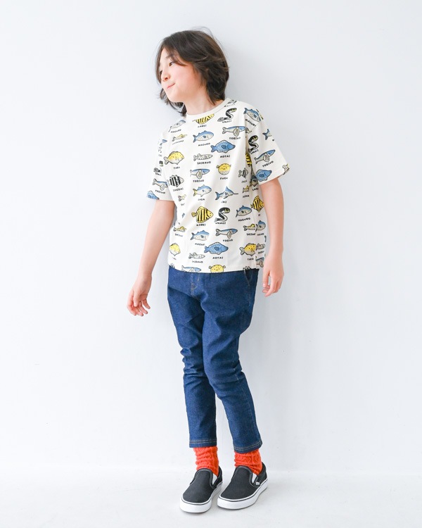 【ニコフラート】いろんな魚Ｔシャツ / アイボリー