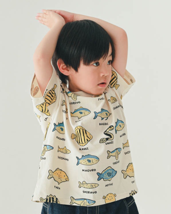 【26PS】いろんな魚Tシャツ / アイボリー
