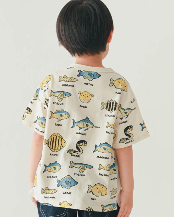 【26PS】いろんな魚Tシャツ / アイボリー
