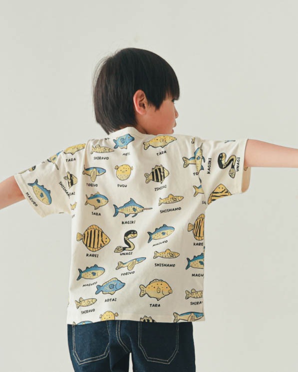 【26PS】いろんな魚Tシャツ / アイボリー