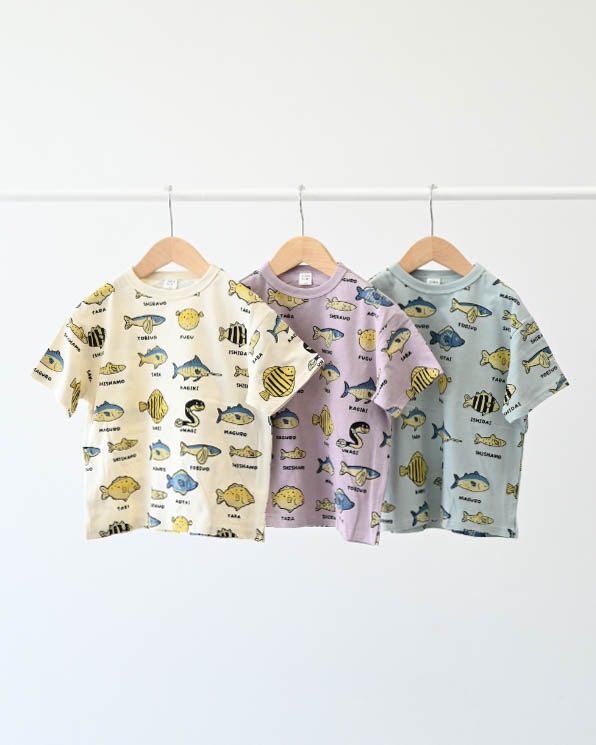 【26PS】いろんな魚Tシャツ / アイボリー