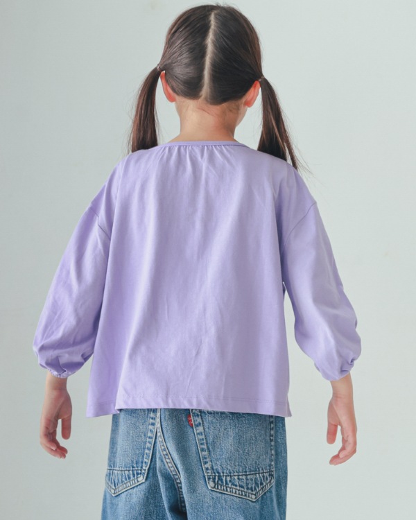 【エヌエイチティー】袖バルーンロングＴシャツ / ラベンダー