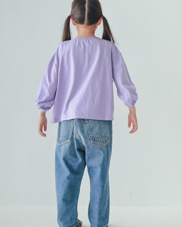 【エヌエイチティー】袖バルーンロングＴシャツ / ラベンダー