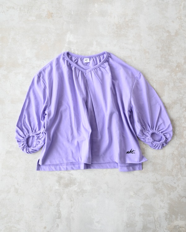 【エヌエイチティー】袖バルーンロングＴシャツ / ラベンダー