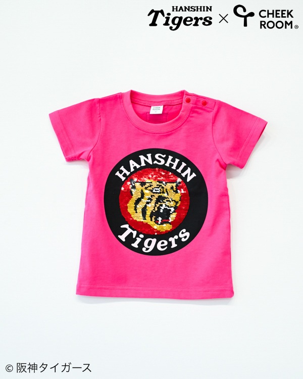 【チークルーム】阪神タイガース限定コラボ スパンコール Tシャツ / ピンク
