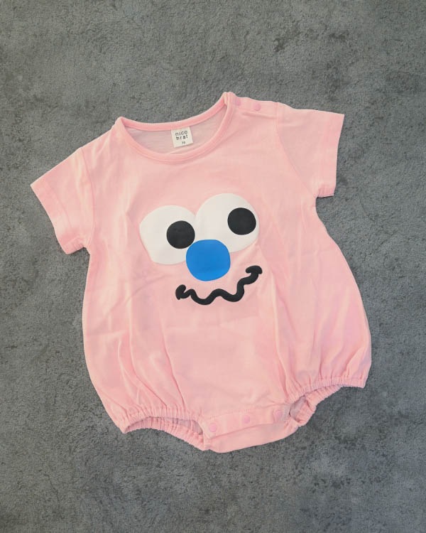 【ニコフラート】モンスター ロンパース / ピンク