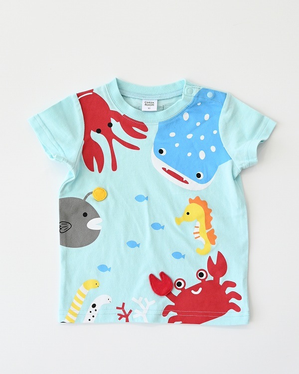 【チークルーム】海の魚たち Tシャツ / サックス  
