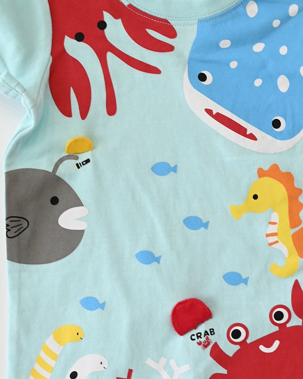 【チークルーム】海の魚たち Tシャツ / サックス  