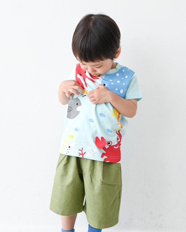 【チークルーム】海の魚たち Tシャツ / サックス  