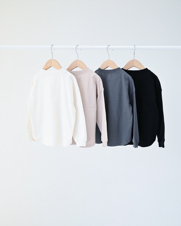 【ニコフラ】ラウンド ロングTシャツ / オフホワイト